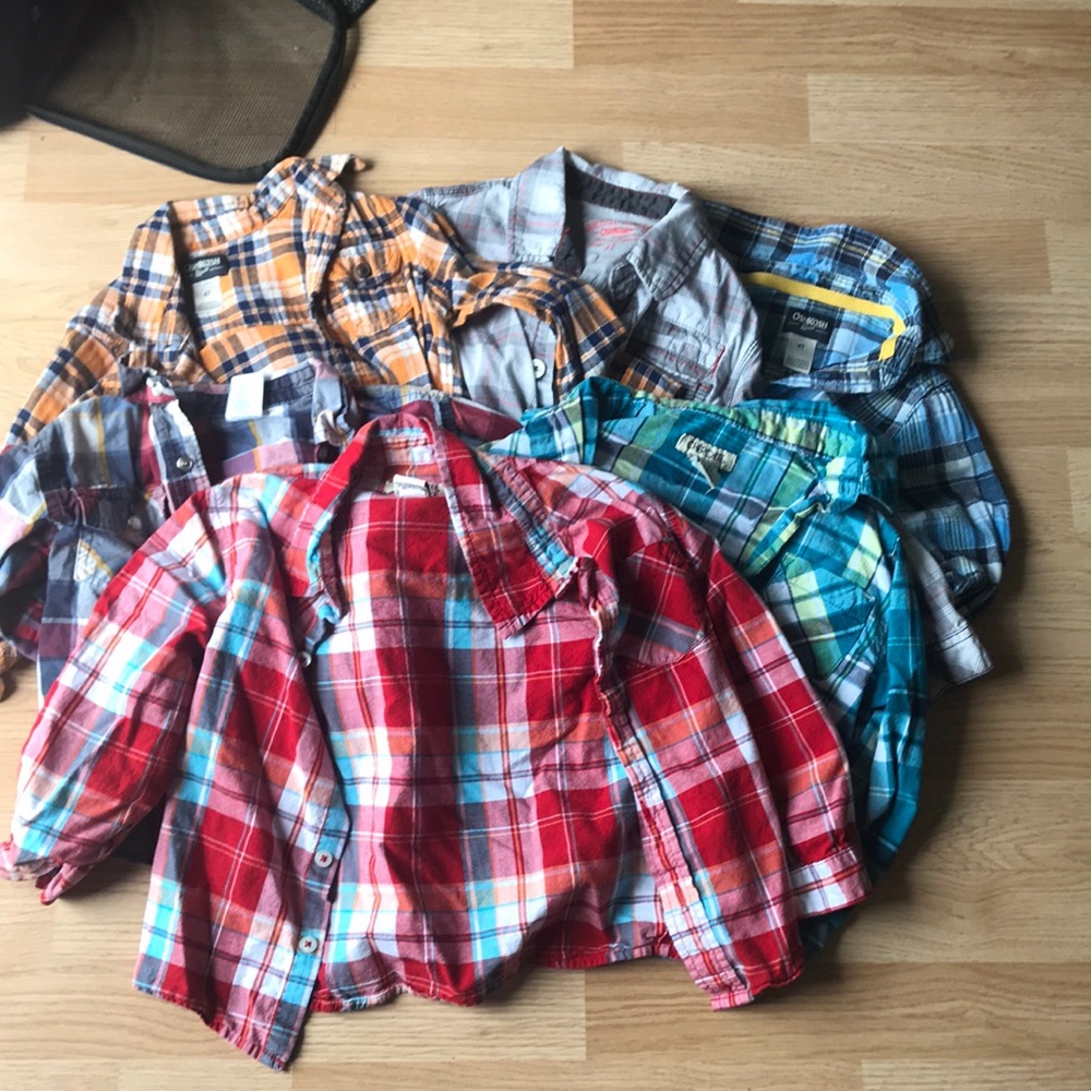 6 button down boys 4t tops